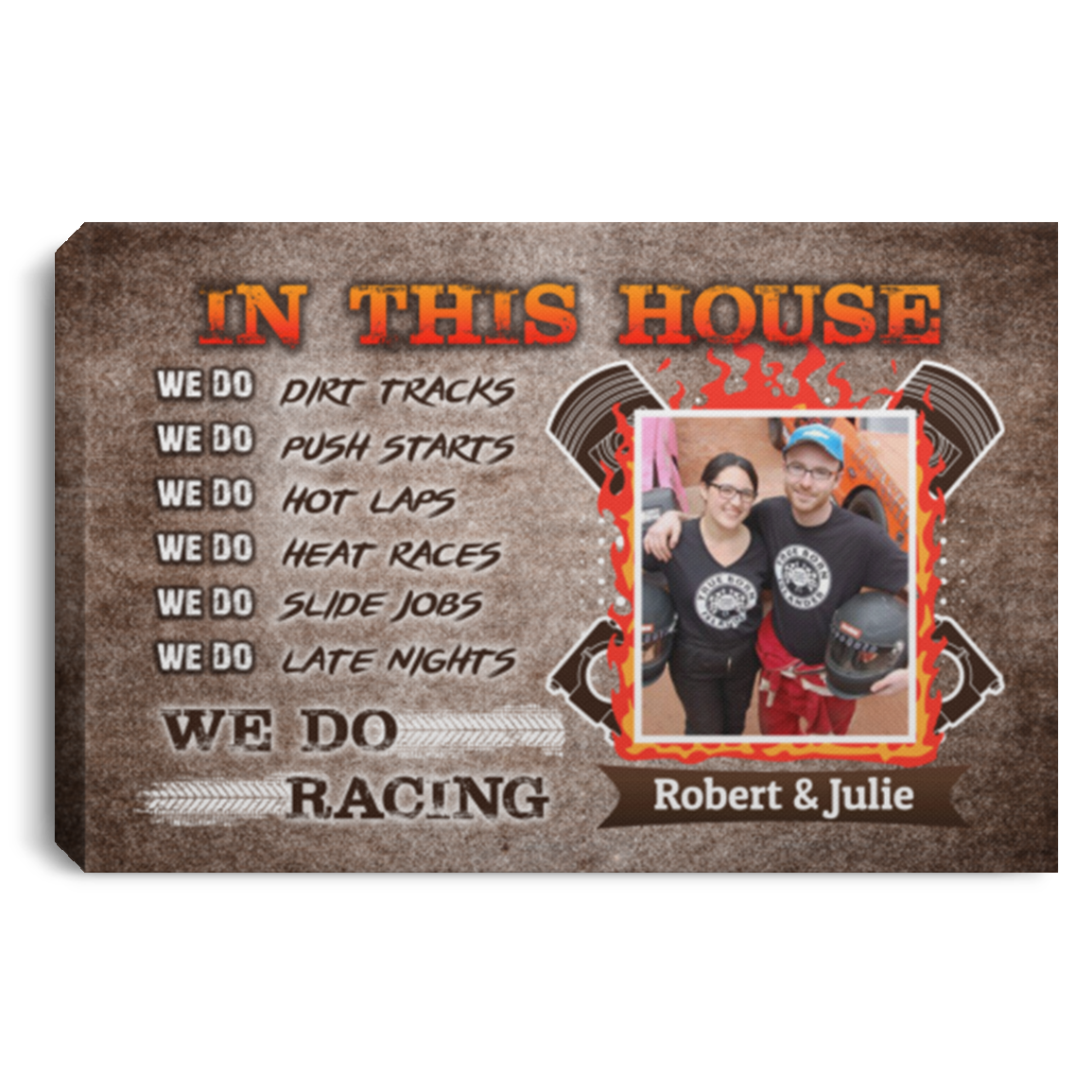 Personalized Photo In This House We Do Dirt Tracks We Do Push Starts Framed Canvas Prints - Unframed Poster, White, 0.75'' Framed Canvas Personalized Photo In This House We Do Dirt Tracks We Do Push Starts Framed Canvas Prints - Unframed Poster, White, 0.75'' Framed Canvas