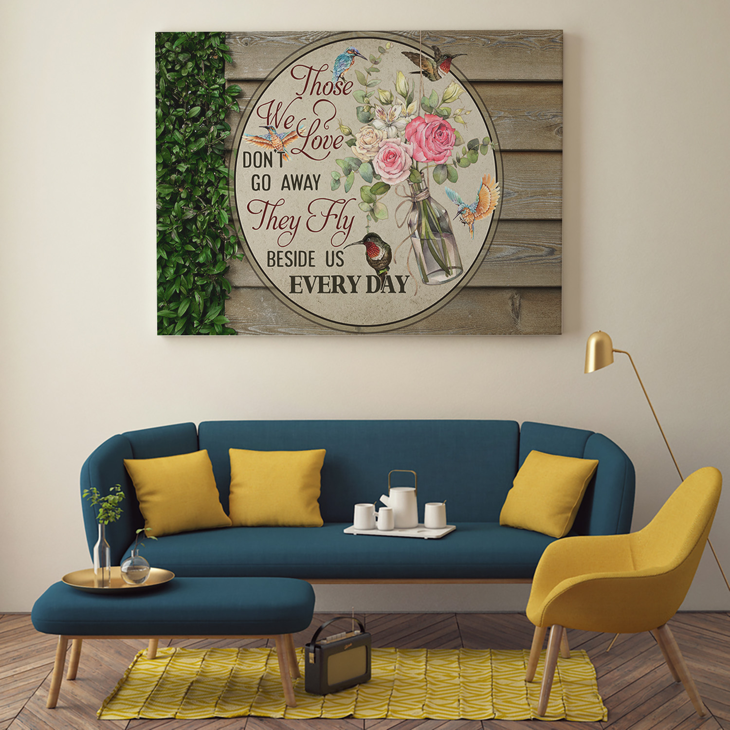 10VT. Those We Love Hummingbirds Floral canvas mockup