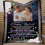 Personalized Photo To My Amazing Boyfriend I Don't Want Anyone Have Your Heart Fleece Blanket - Mink Blanket