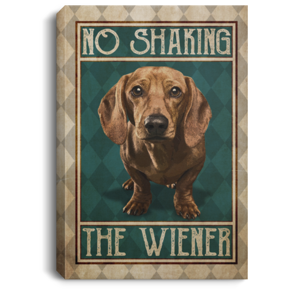 No Shaking The Wiener Funny Bathroom Framed Canvas - Unframed Poster, White, 0.75'' Framed Canvas No Shaking The Wiener Funny Bathroom Framed Canvas - Unframed Poster, White, 0.75'' Framed Canvas