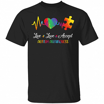 Live Love Accept Shirt, Black, Unisex T-Shirt