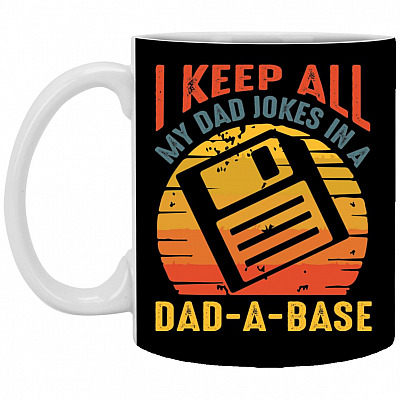 Dad Jokes mug, Black, 11 oz. White Mug