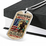 Our Flag Does Not Fly Because the Wind Moves It - Veteran Day Gifts Military Dog Tag Pendant Necklace - Dog Tag (Silver)