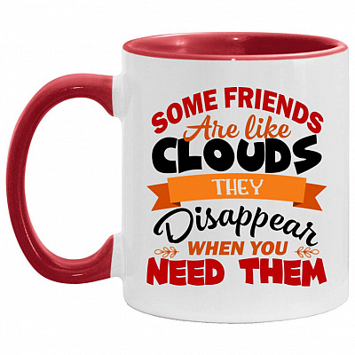 Cloud Mug, White/Red, 11 oz. Accent Mug