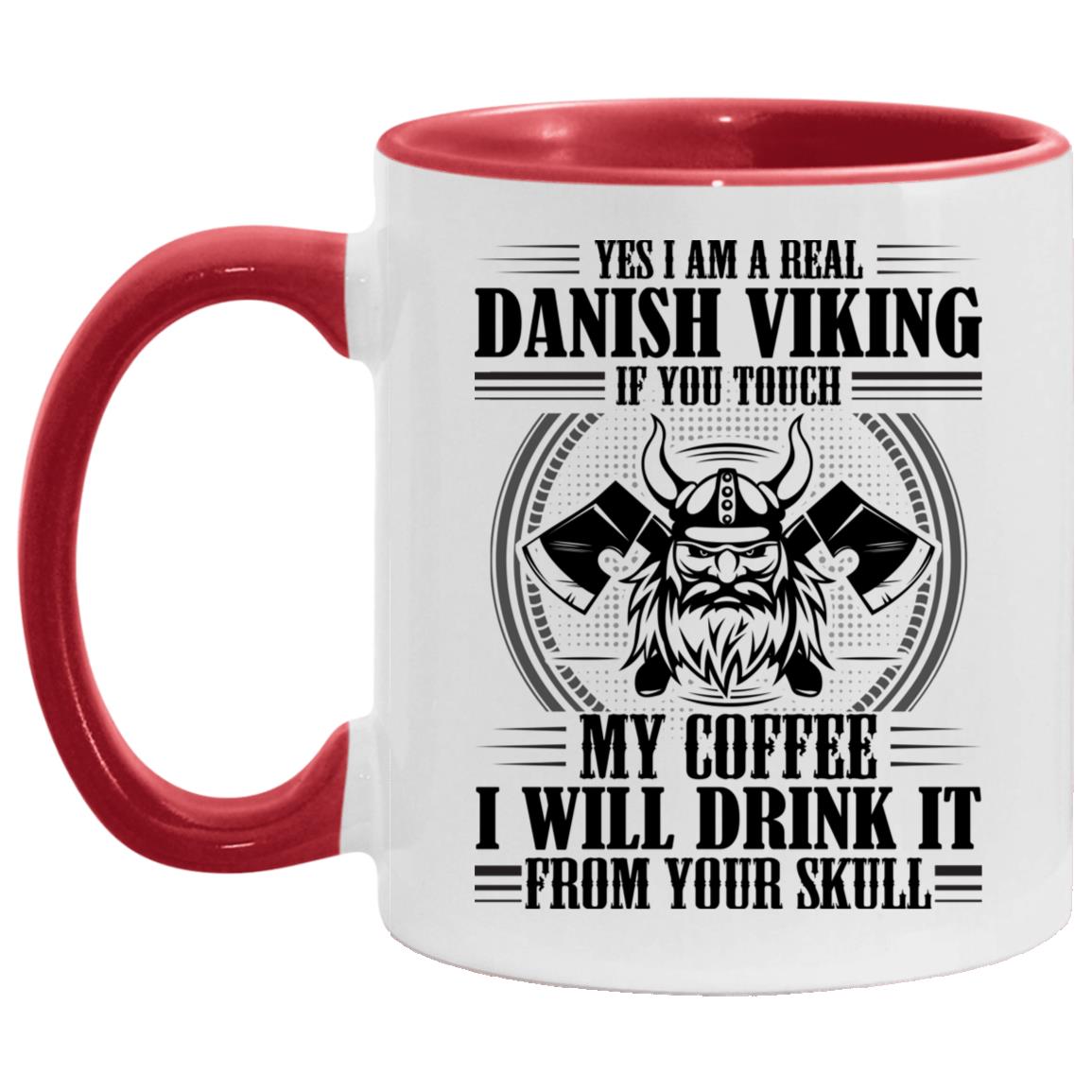 Viking Accent Mug, White/Red, 11 oz. Accent Mug