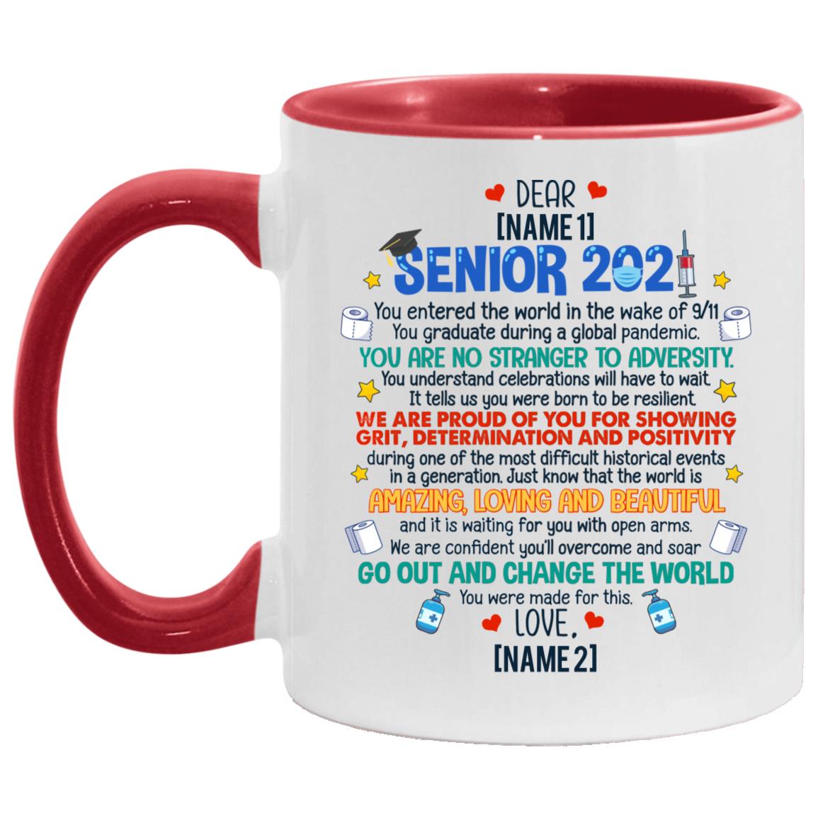 Personalized Senior 2021 You Accent Mug, White/Red, 11 oz. Accent Mug Personalized Senior 2021 You Accent Mug, White/Red, 11 oz. Accent Mug