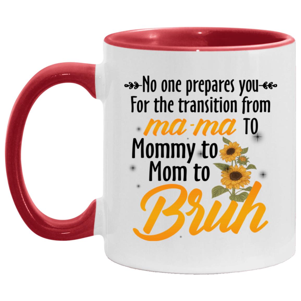 Bruh Accent Mug, White/Red, 11 oz. Accent Mug