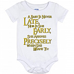 A Baby Is Never Late LOTR Baby Onesie, White, Baby Onesie - 12 Month