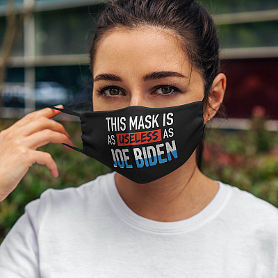 Alternative view of This Mask Is As Useless As Joe Biden Washable Reusable Custom Printed Cloth Face Mask Cover