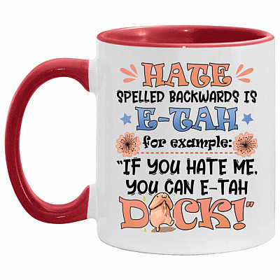 hate mug, White/Red, 11 oz. Accent Mug