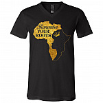 roots shirt, Black, V-Neck T-Shirt