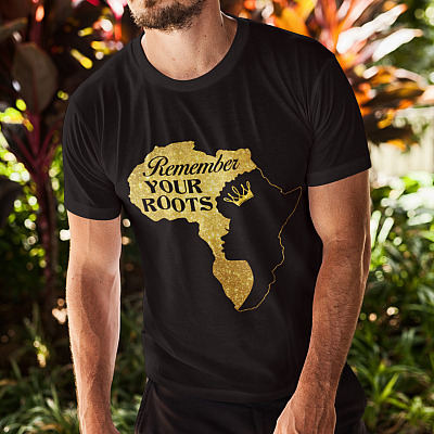 Alternative view of Melanin Remember My Roots - Afro Queen Black History Month T-Shirt - V-Neck