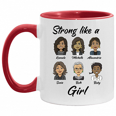 strong mug, White/Red, 11 oz. Accent Mug