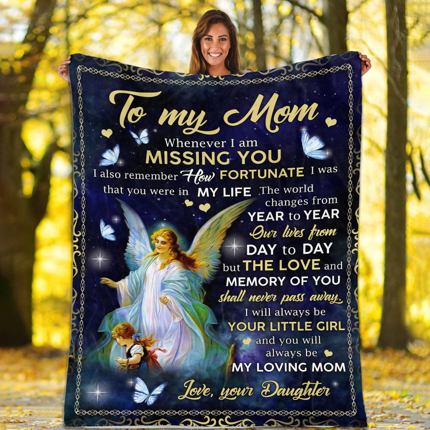 2VT. To My Mom Whenever I Am Missing You blanket mockup