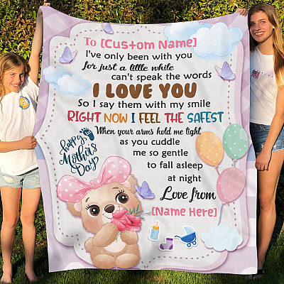 Alternative view of Personalized I've Only Been With You For Just A Little While I Can't Speak The Words 1st Mother's Day Fleece Blanket