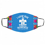 I Wear Blue For Autism Awareness, White, Cloth Face Cover – Medium/Large I Wear Blue For Autism Awareness, White, Cloth Face Cover – Medium/Large