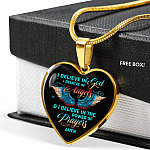 I Believe In God I Believe In Angels And I Believe In The Power Of Prayers Heart Pendant Necklace - Heart Luxury Necklace (Gold Plated)