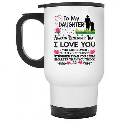 14 oz. White Travel Mug