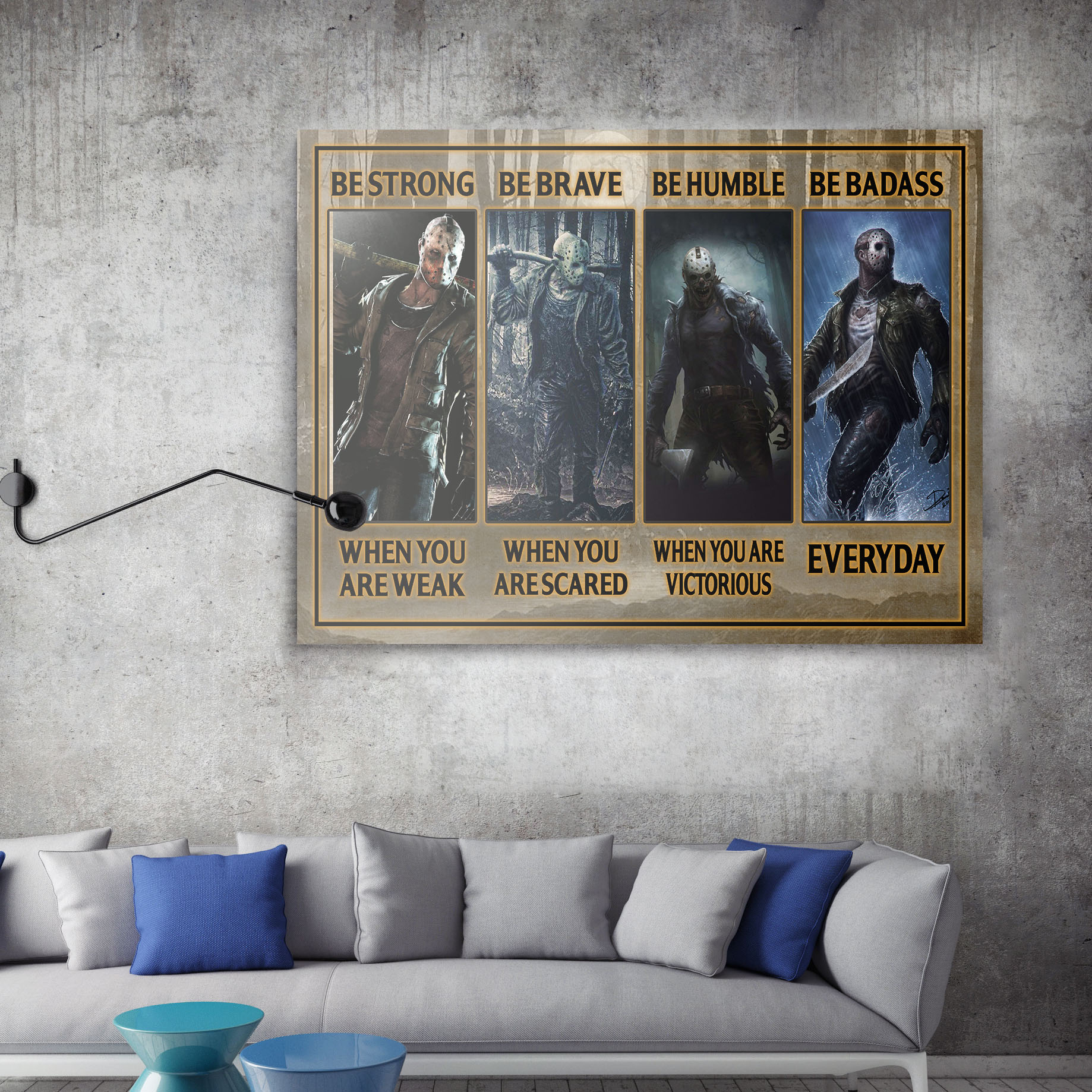 mock up poster with vintage hipster loft interior background, 3D
