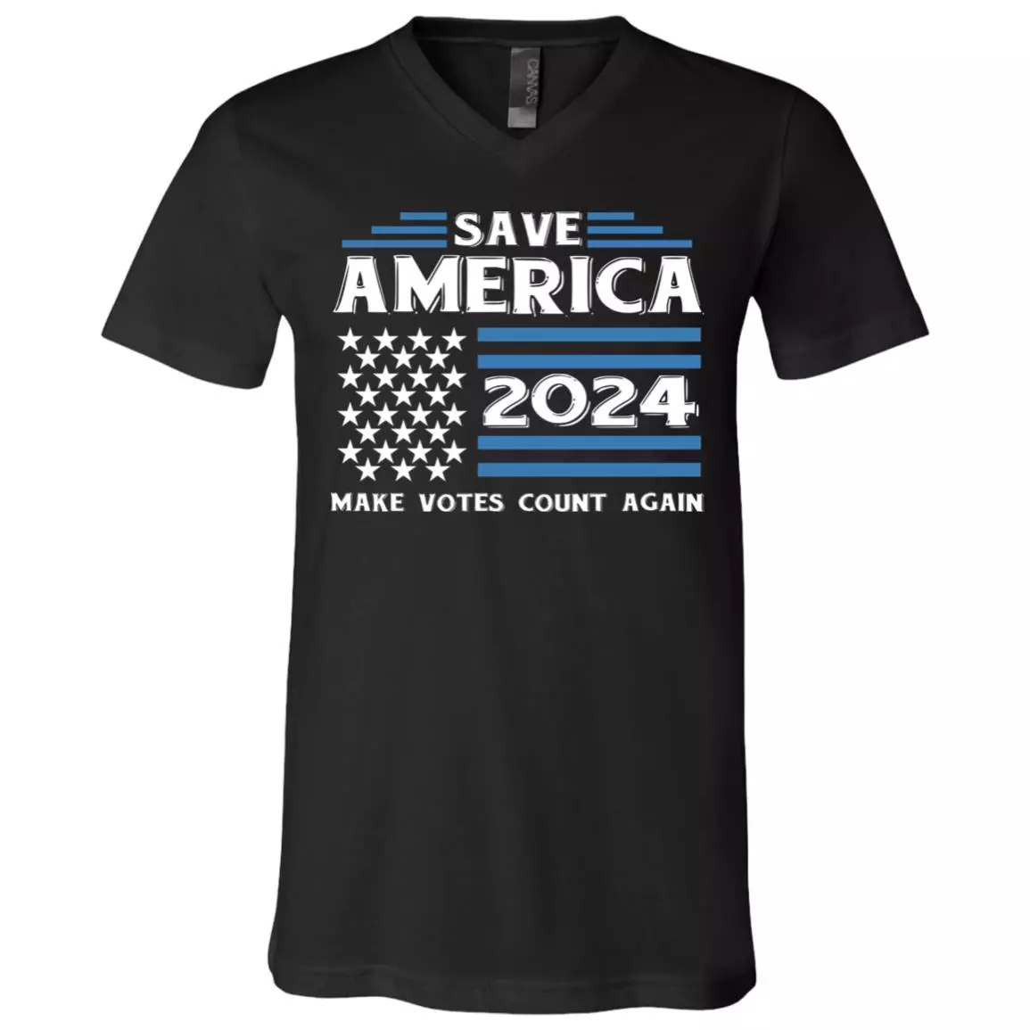 Save America 2024, Black, V-Neck T-Shirt