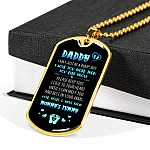Daddy I May Just Be A Bump But I Love You More Than You Ever Know Love From Mommy's Tummy Dog Tag Necklace - Dog Tag (Gold Plated)