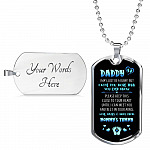 Daddy I May Just Be A Bump But I Love You More Than You Ever Know Love From Mommy's Tummy Dog Tag Necklace - Dog Tag (Silver)