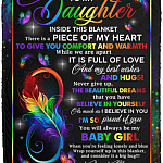 Mom To My Daughter Inside, White, Cozy Plush Fleece Blanket - 50x60