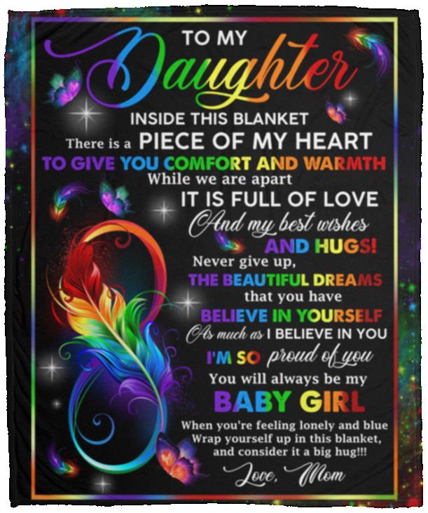 Mom To My Daughter Inside, White, Cozy Plush Fleece Blanket - 50x60