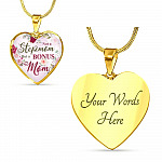 Not A Stepmom But A Bonus Mom Heart Pendant Necklace - Mother's Day Gifts For The Bonus Mom - Heart Luxury Necklace (Gold Plated)
