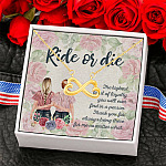 Best Friend Ride or Die Thank You for Always Being There for Me Infinity Heart Pendant Necklace