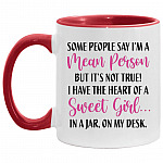 Heart Accent Mug, White/Red, 11 oz. Accent Mug