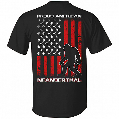 Proud American Neanderthal - Funny Texas Biden T-Shirt, Black, Unisex T-Shirt
