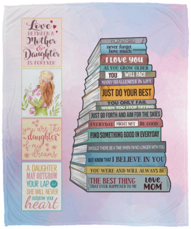 From Mom To My Daughter Blanket, White, Cozy Plush Fleece Blanket - 50x60 From Mom To My Daughter Blanket, White, Cozy Plush Fleece Blanket - 50x60