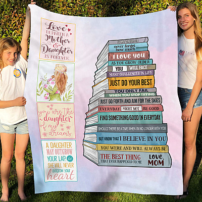 Alternative view of From Mom To My Daughter Never Forget How Much I Love You Book Lover Fleece Blanket - Mink Sherpa Blanket
