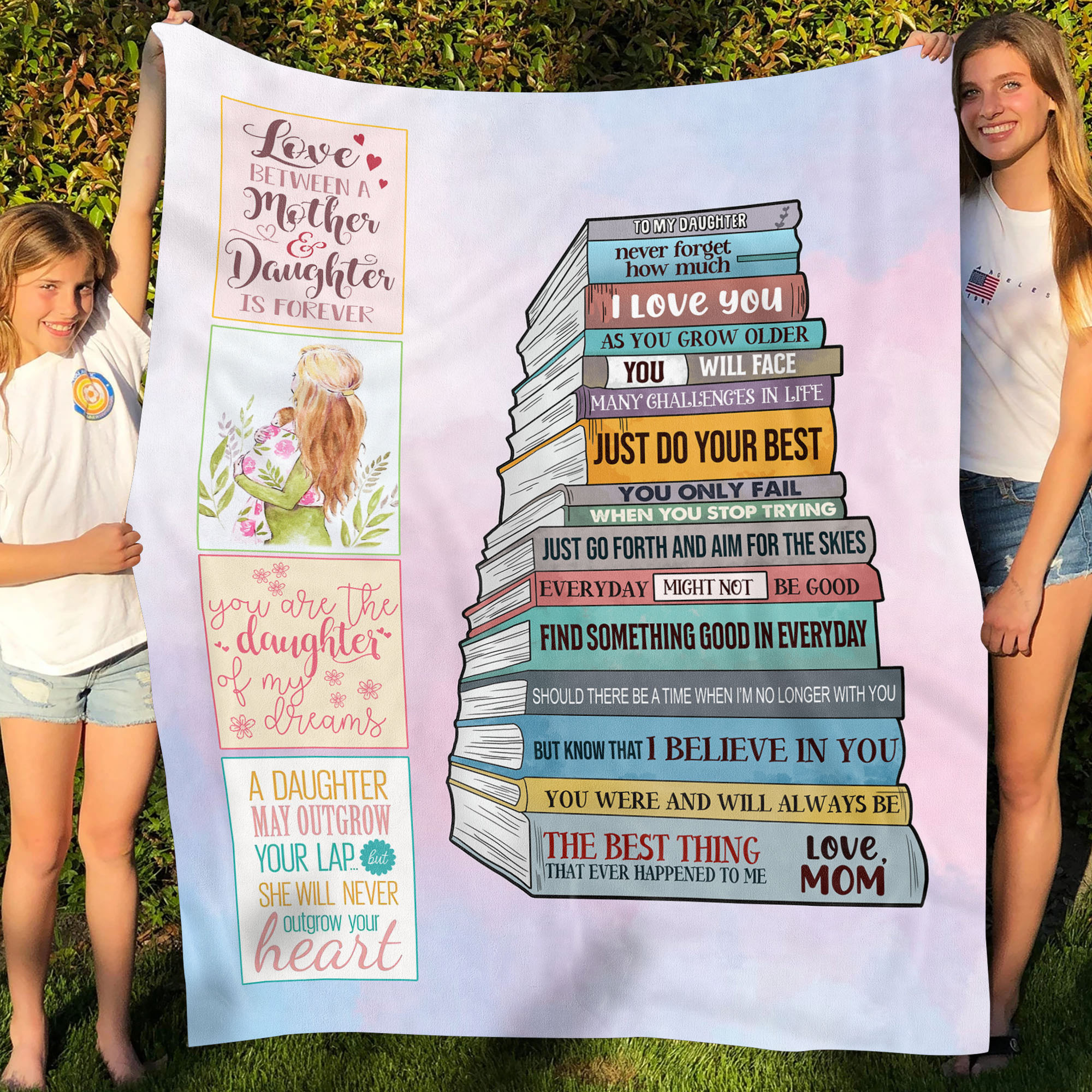 1VT. Book To My Daughter Never Forget blanket mockup