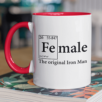 Alternative view of Female the Original Iron Man Funny Mothers Day 2021 Gifts Accent Mug
