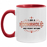Book Accent Mug, White/Red, 11 oz. Accent Mug