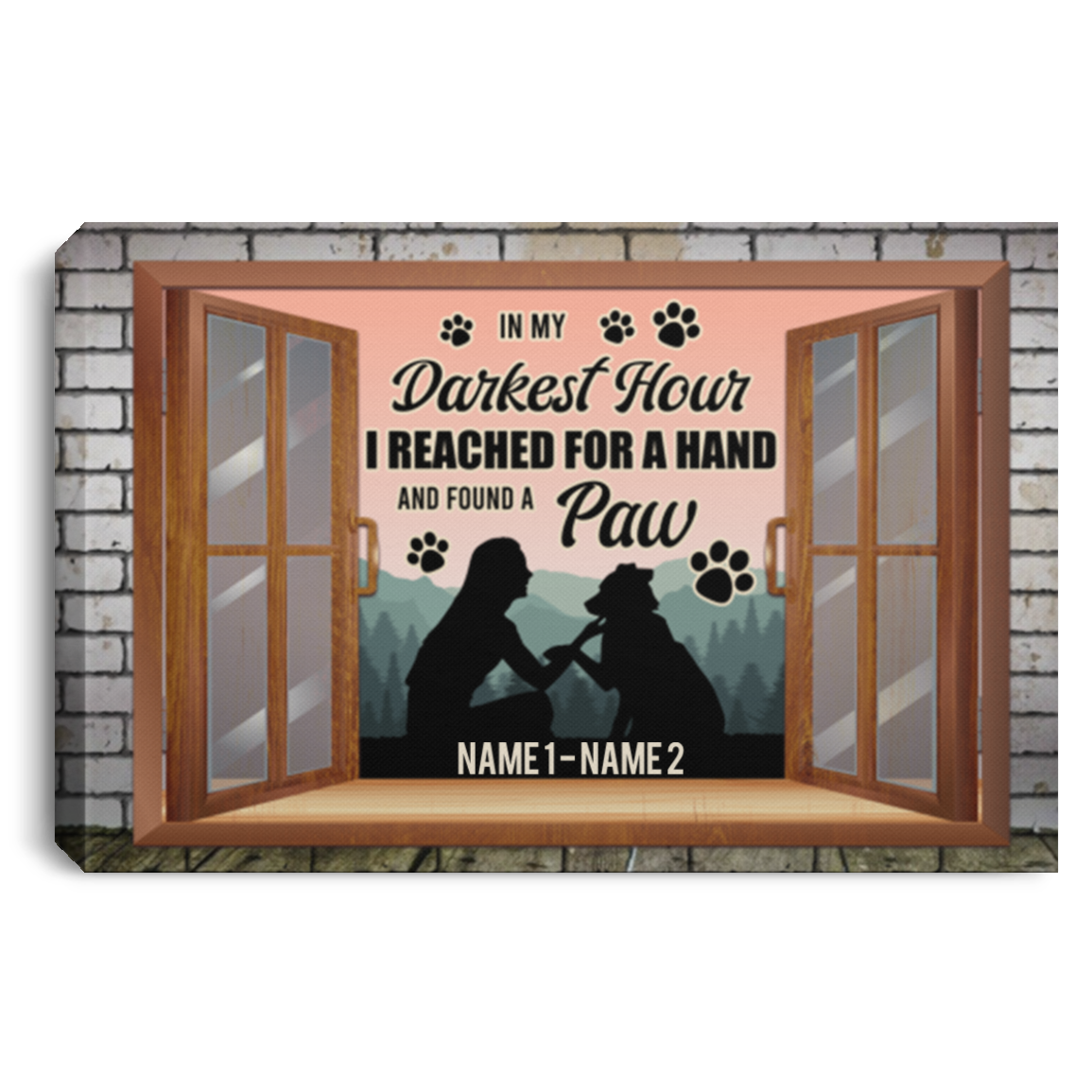 Personalized Dog Lover Gift Framed Canvas Prints - in My Darkest Hour I Reached for a Hand and Found a Paw Unframed Poster, White, 0.75'' Framed Canvas Personalized Dog Lover Gift Framed Canvas Prints - in My Darkest Hour I Reached for a Hand and Found a Paw Unframed Poster, White, 0.75'' Framed Canvas
