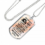 To My Son Truck Driver Never Forget That I Love You Don't Do Stupid Funny Dog Tag Pendant Necklace From Mom - Dog Tag (Silver)