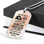 To My Son Truck Driver Never Forget That I Love You Don't Do Stupid Funny Dog Tag Pendant Necklace From Mom - Dog Tag (Silver)