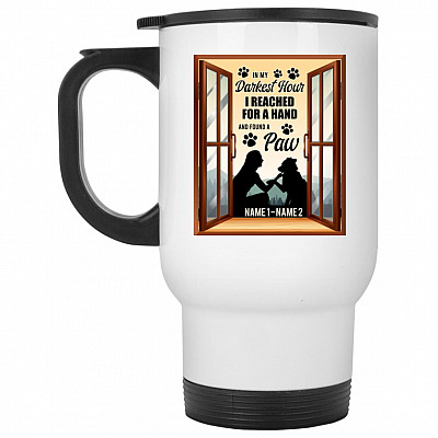 14 oz. White Travel Mug