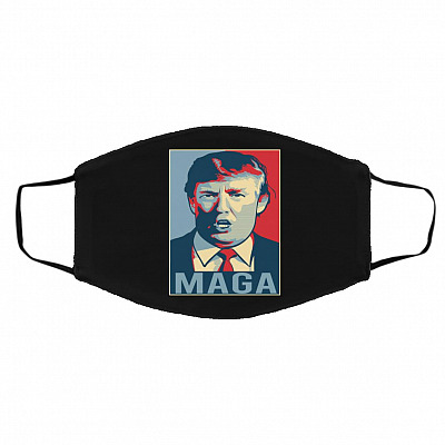 Donald Trump mask, Black, Cloth Face Cover – Medium/Large
