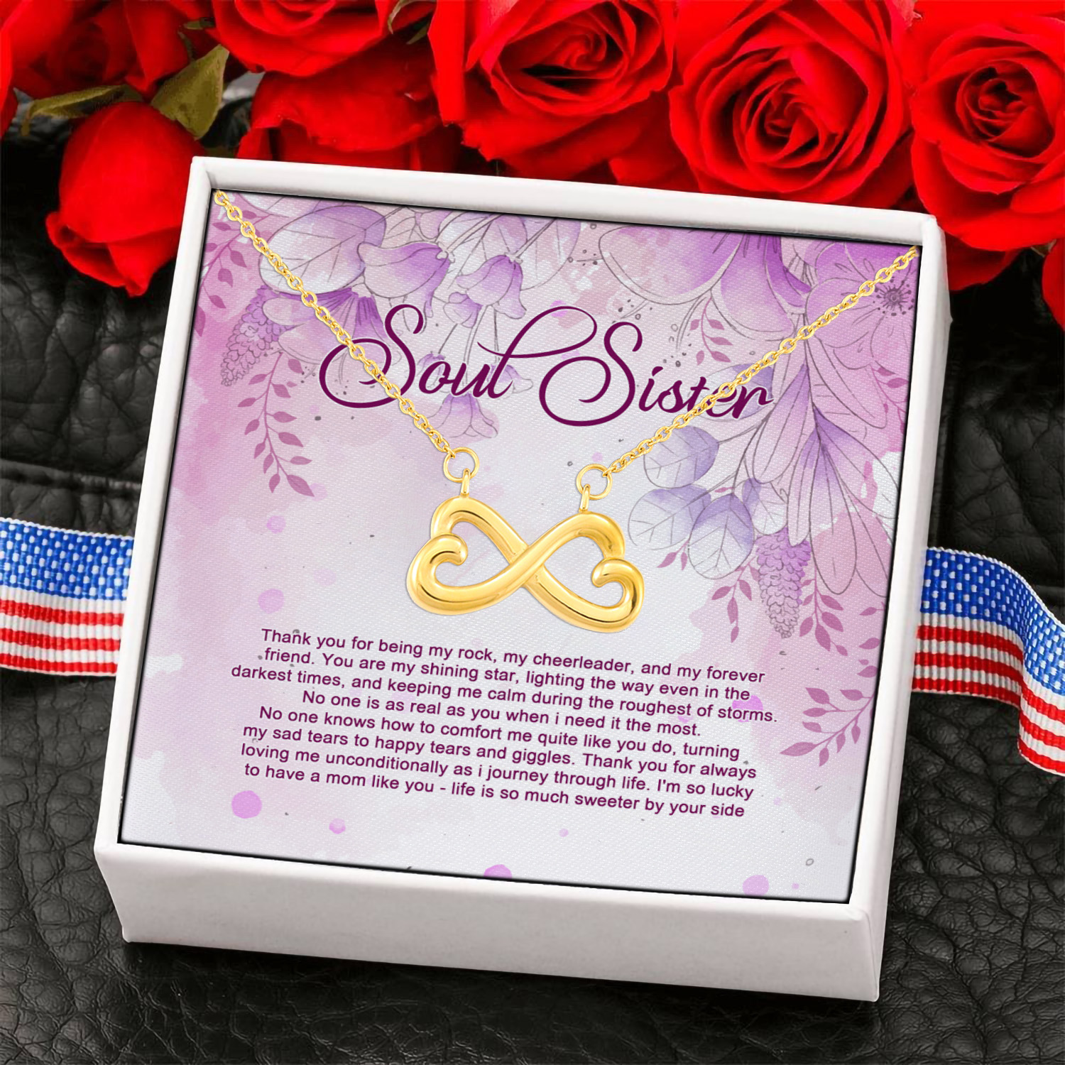 6NH. Being My Rock soul sister Infinity Heart Necklace (Gold) 6
