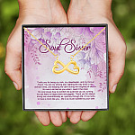 Soul Sister Thank You For Being My Rock My Cheerleader And My Forever Friend Infinity Heart Pendant Necklace