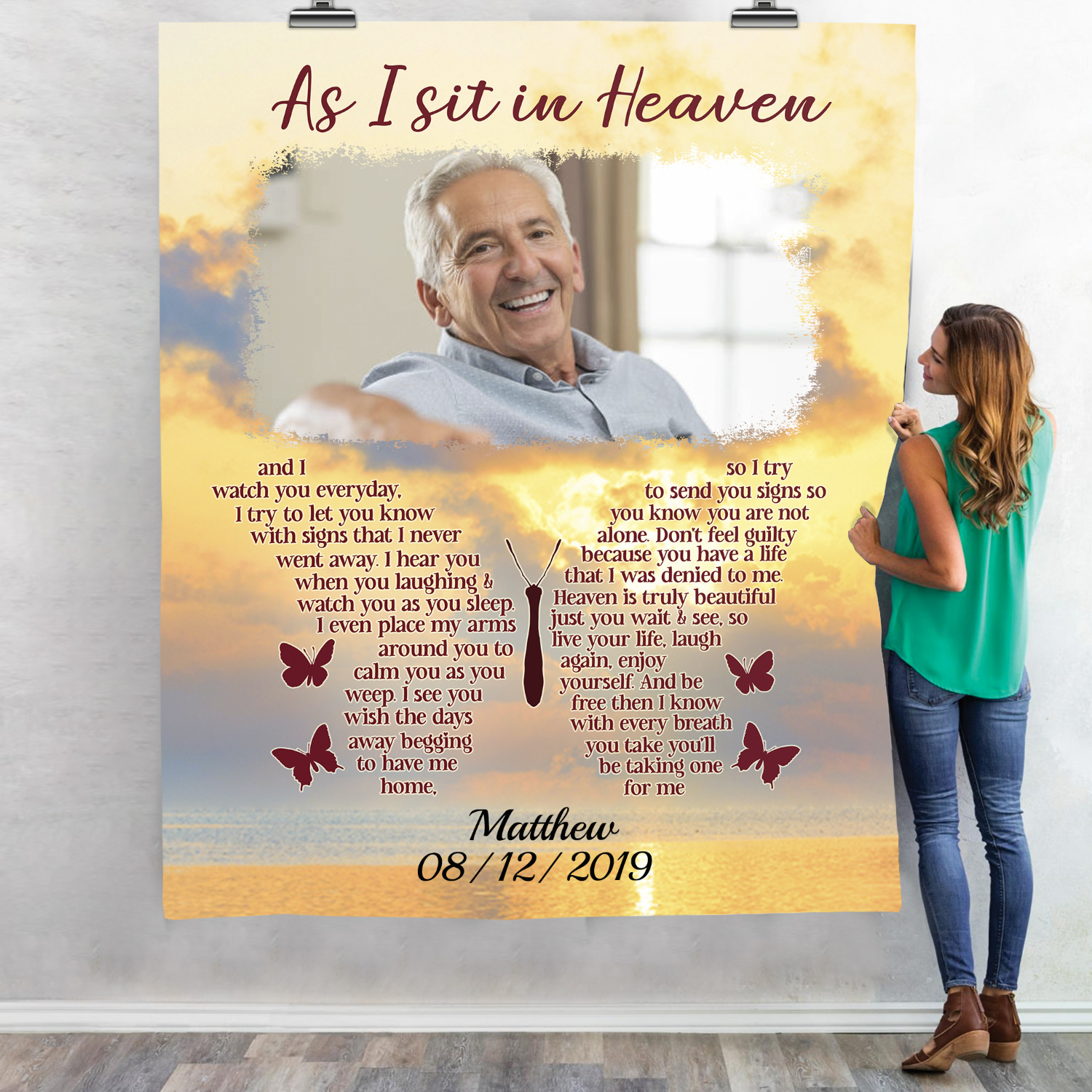 2VT. As I Sit In Heaven Butterfly Custom blanket mk2