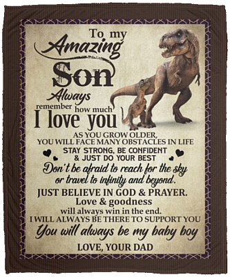 To My Amazing Son Always Remember How Much I Love You Mink Blanket - Blanket From Dad Woven Blanket, White, Cozy Plush Fleece Blanket - 50x60