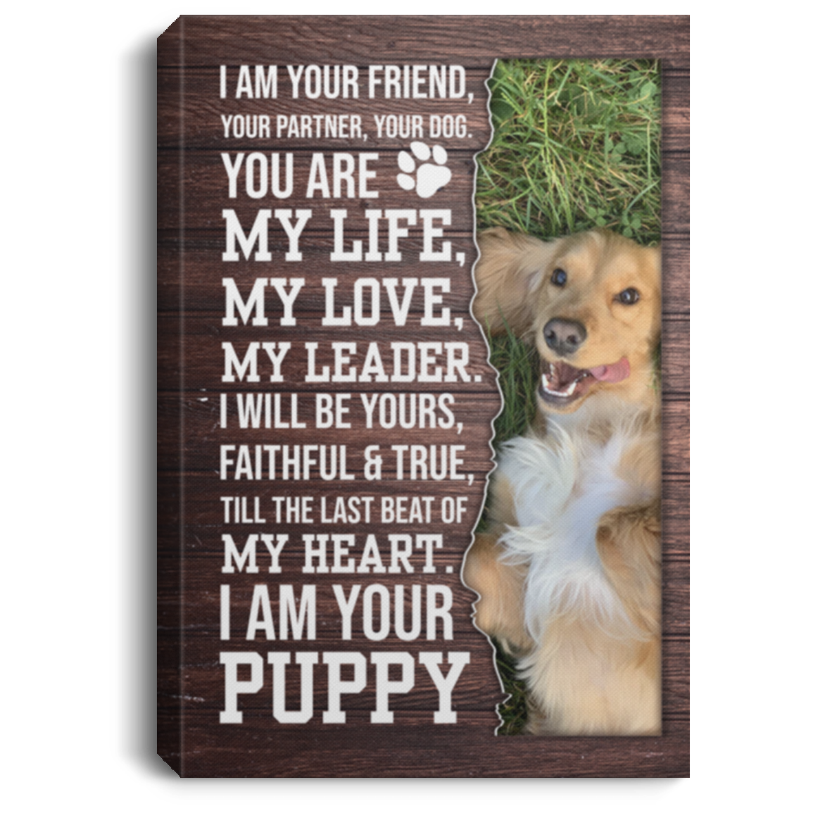Personalized Photo I Am Your Friend Your Partner Your Dog You Custom Image Framed Canvas - Unframed Poster, White, 0.75'' Framed Canvas Personalized Photo I Am Your Friend Your Partner Your Dog You Custom Image Framed Canvas - Unframed Poster, White, 0.75'' Framed Canvas