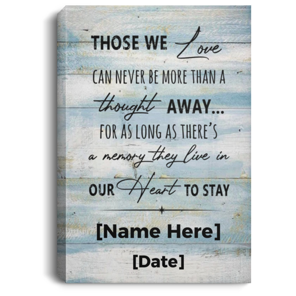 Customized They Live In Our Heart Wrapped Framed Canvas Prints - Unframed Poster - Memorial Gift, White, 0.75'' Framed Canvas