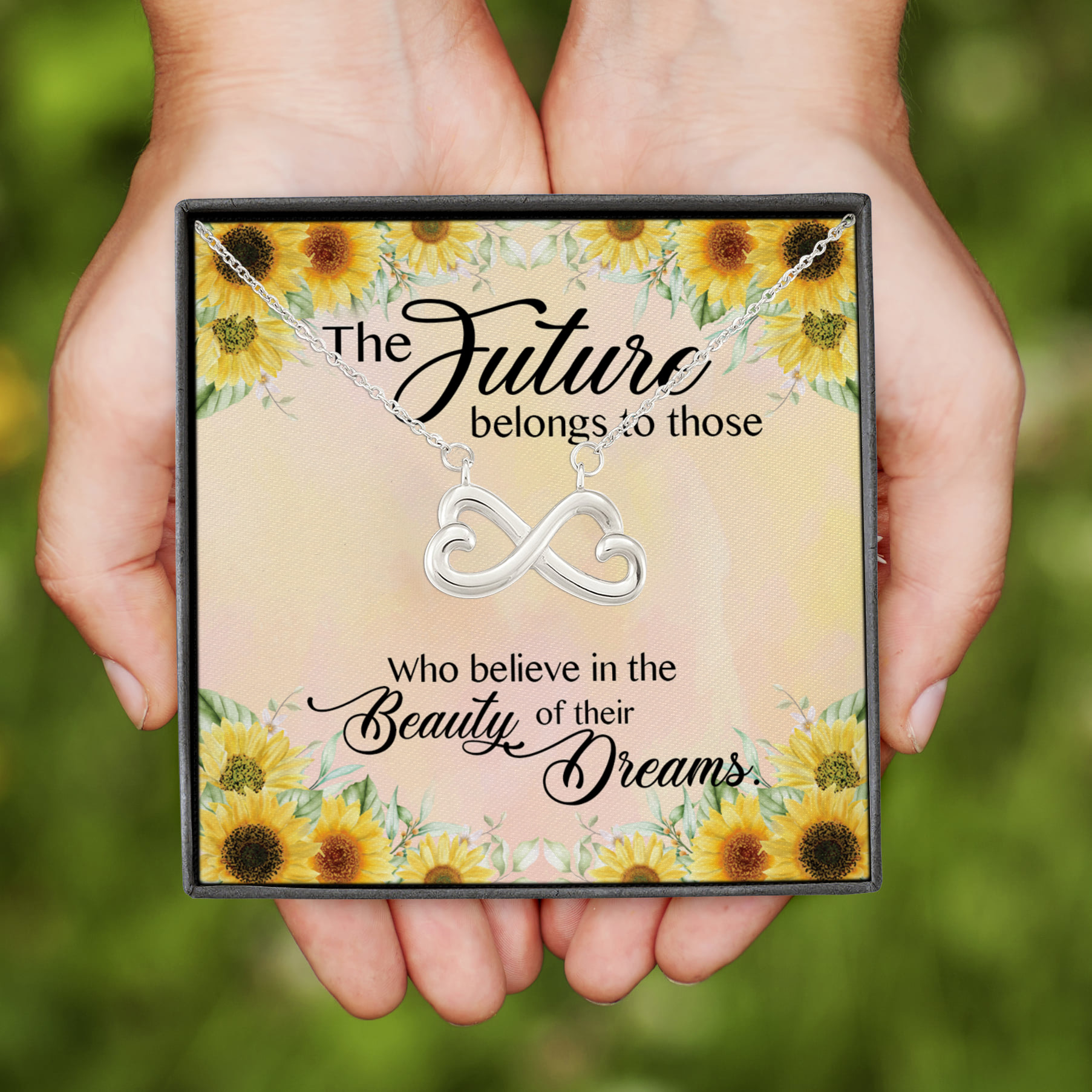 5NH. Future Belongs Infinity Heart Necklace (Silver)
