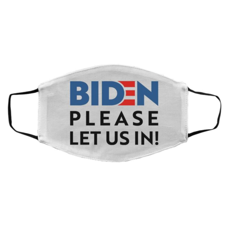 Biden Mask, White, Cloth Face Cover – Medium/Large